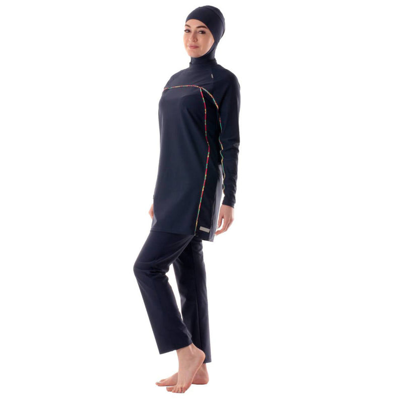 Veilkini Muslim Swimsuit for Women, Long-Sleeved Swimsuit, Burkini Hijab Bathing Suit (Navy)