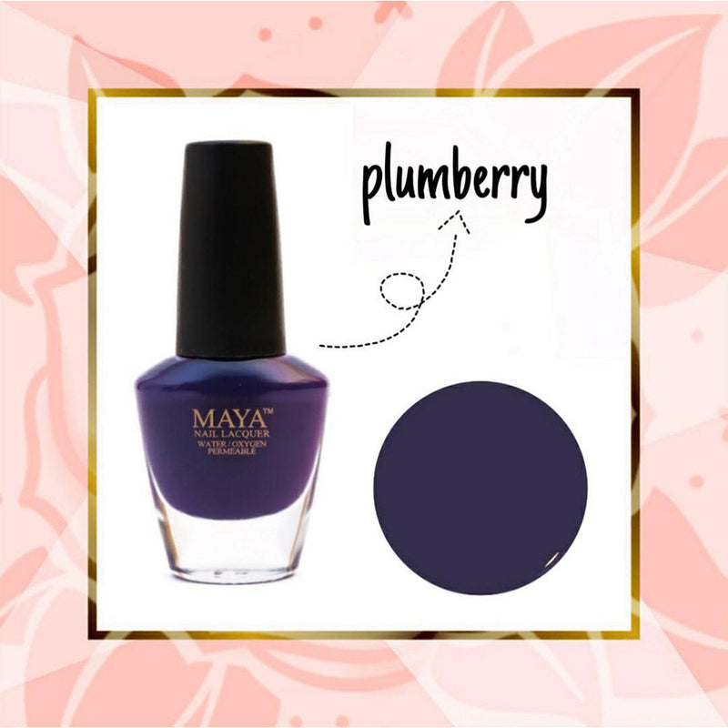 Plumberry Breathable Nail Polish, Halal Nail Polish, Fast-Drying