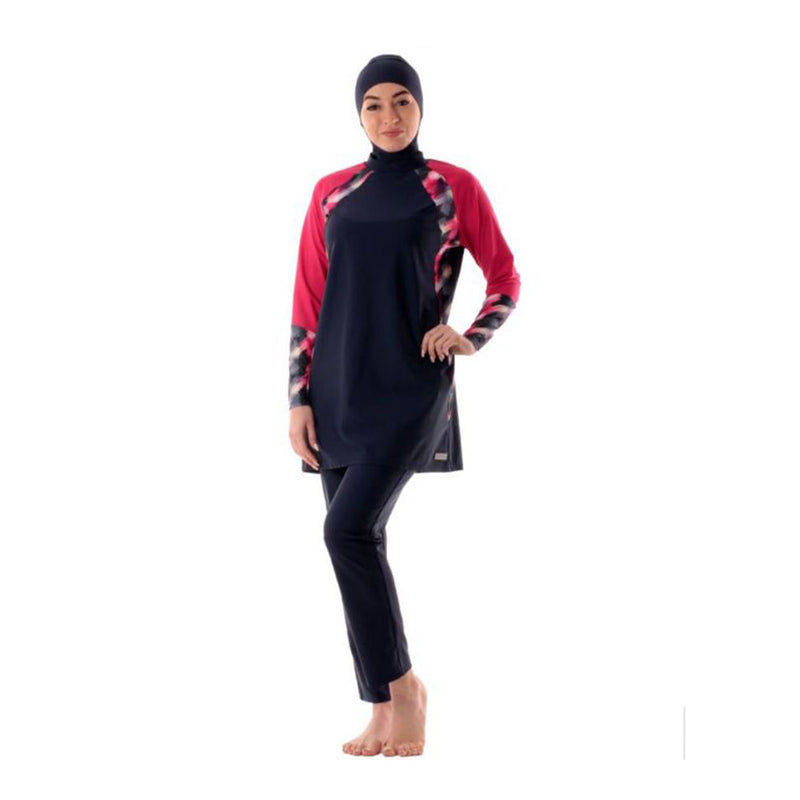 Veilkini Muslim Swimsuit for Women, Long-Sleeved Swimsuit, Burkini Hijab Bathing Suit (Navy)