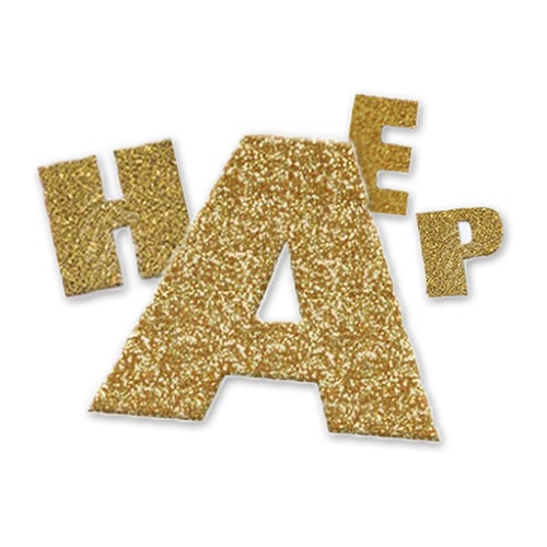 Gold Glitter Letter Stickers (Happy Eid)