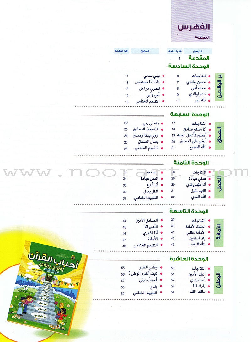 Ahbab Al-Quran (Friends of the Quran) Bil-Qiyam Nartaqi (With Values We Soar) Textbook: Level 1, Part 2أحباب القران -بالقيم نرتقي