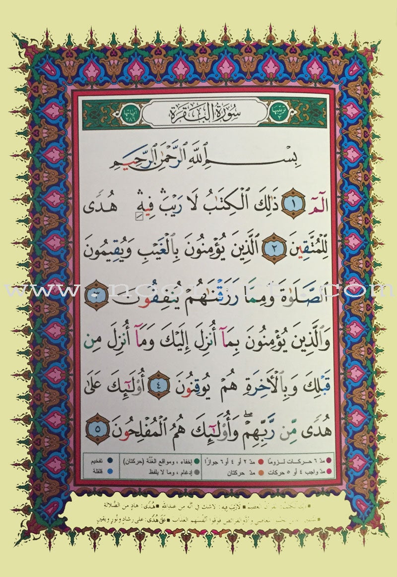 Tajweed Qur'an (Whole Qur'an, Size: 7"x9.75") (Colors May Vary) مصحف التجويد