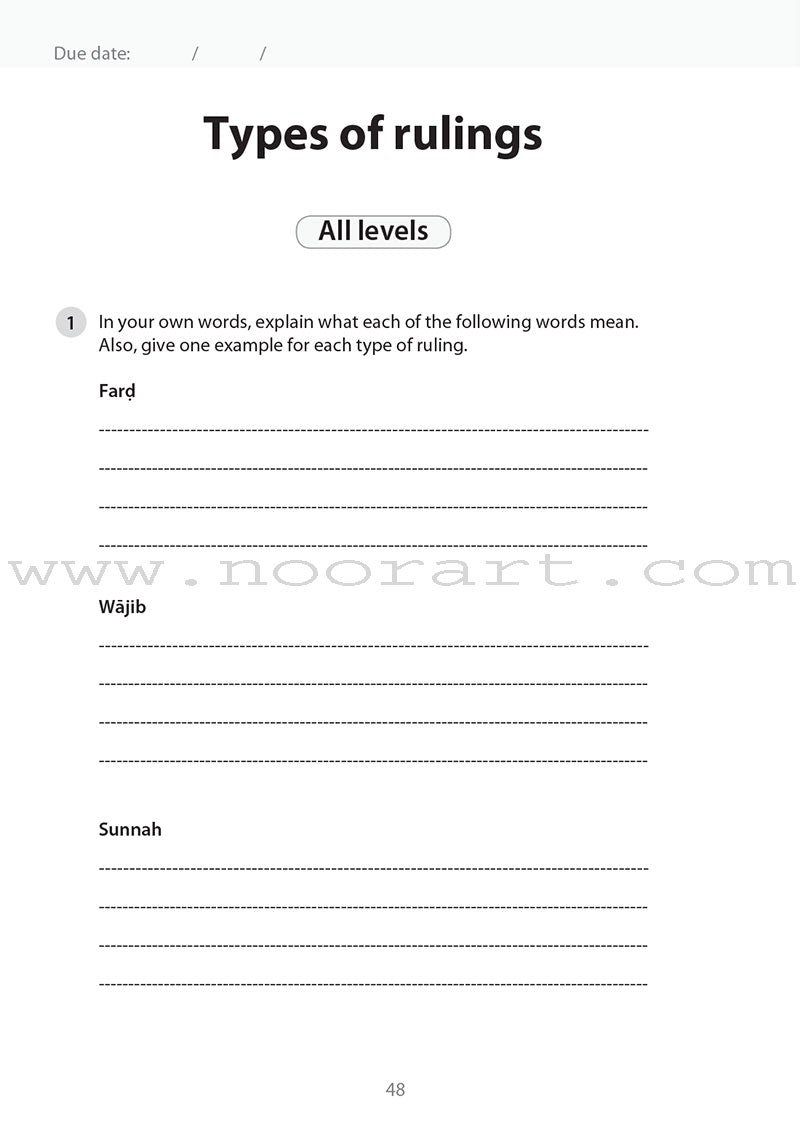 Safar Islamic Studies Workbook: Level 5