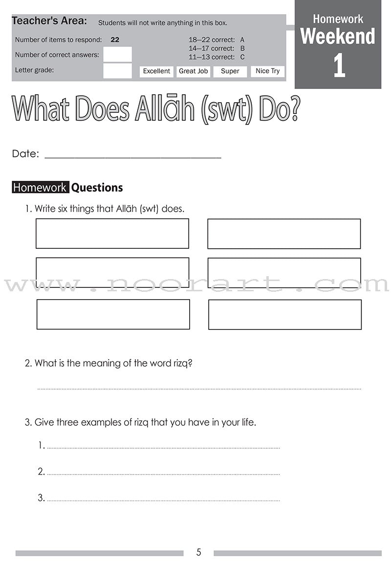 Weekend Learning Islamic Studies Workbook: Level 3 (Revised and Enlarged Edition)