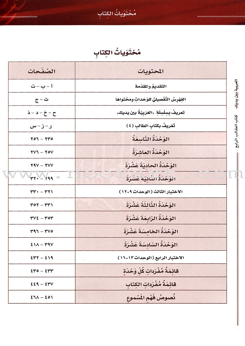 Arabic Between Your Hands Textbook: Level 4, Part 2 with online audio content العربية بين يديك