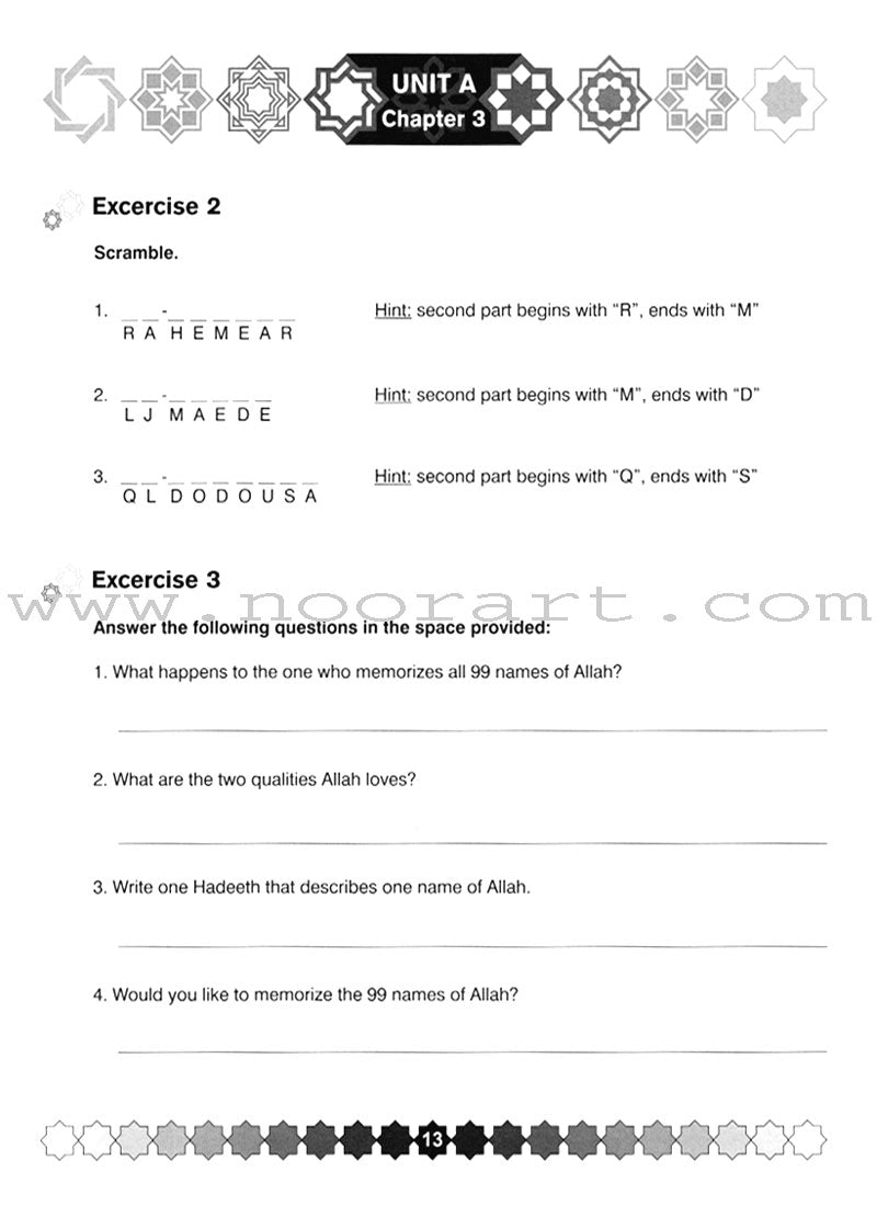 I Love Islam Worksheets/Workbook: Level 5