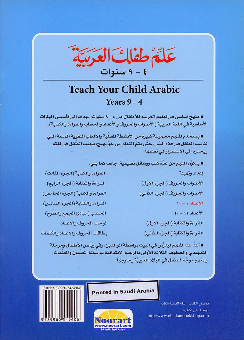 Teach Your Child Arabic - Numbers 1-10 علم طفلك العربية الأعداد