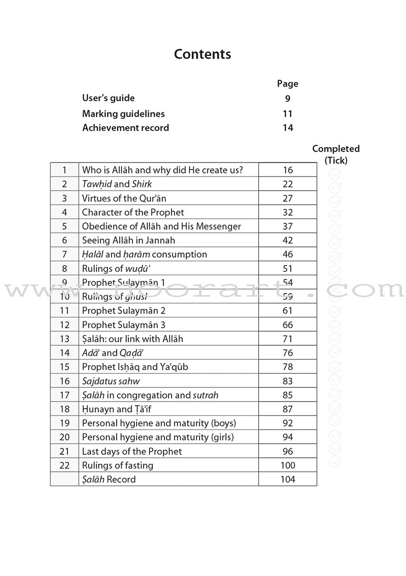 Safar Islamic Studies Workbook: Level 6