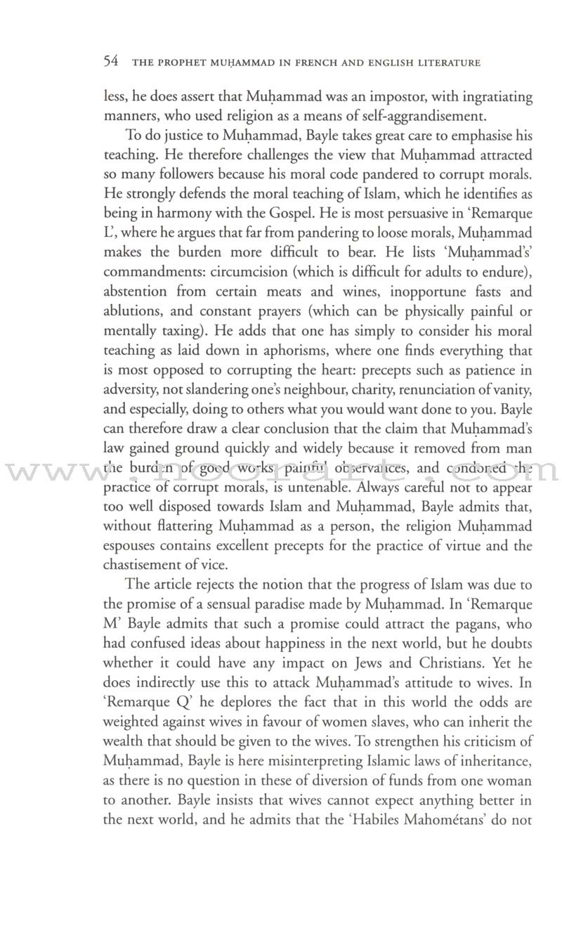 The Prophet Muhammad (s) in French and English Literature, 1650 to the Present