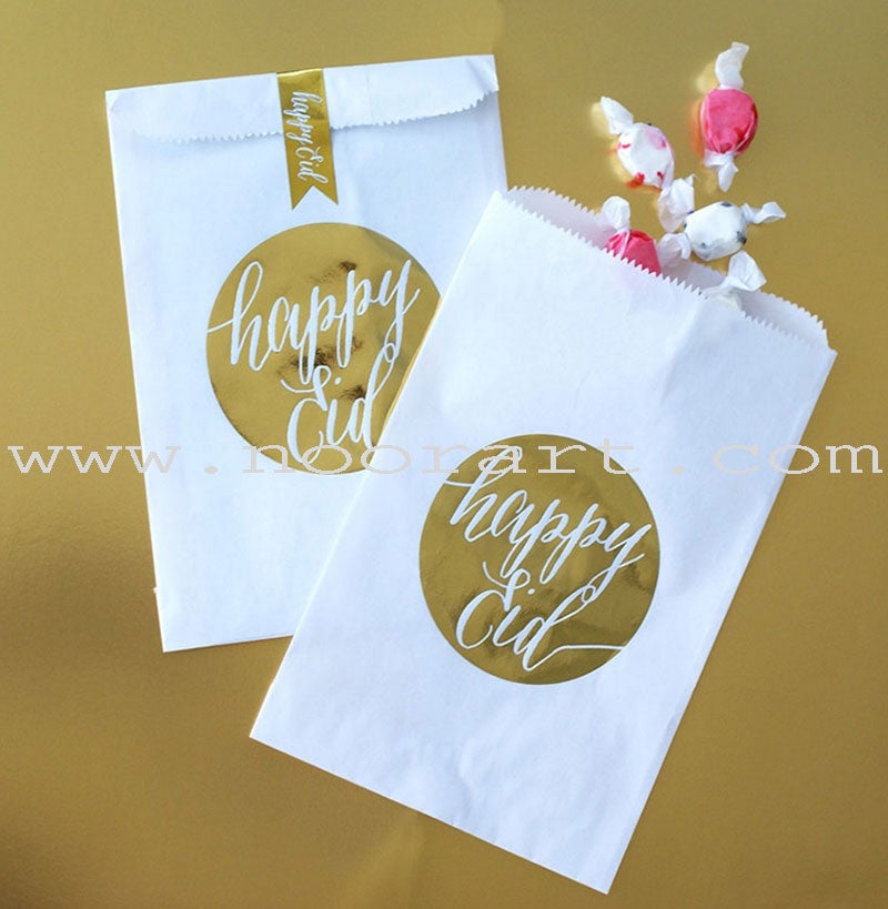 Happy Eid (10 Metallic Foil Flag Stickers)