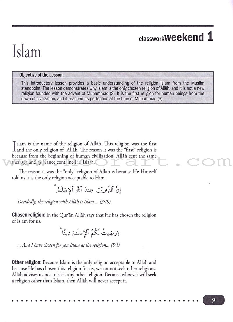 Weekend Learning Islamic Studies: Level 11-12