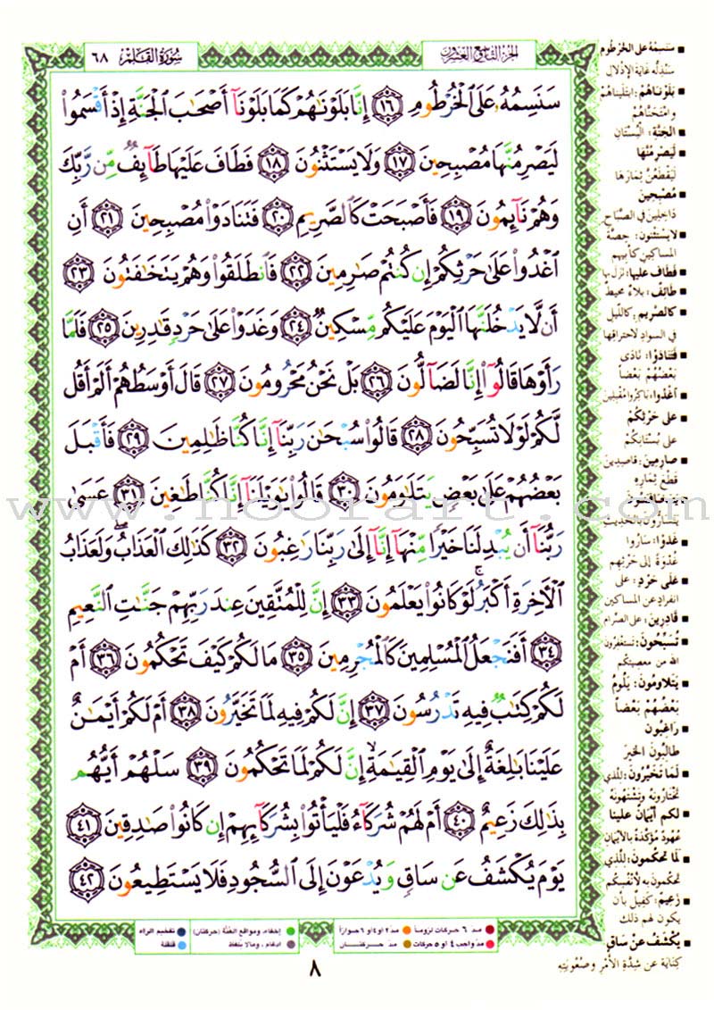 Tajweed Qur'an (Juz' Tabarak, Size: 7"x9") مصحف التجويد