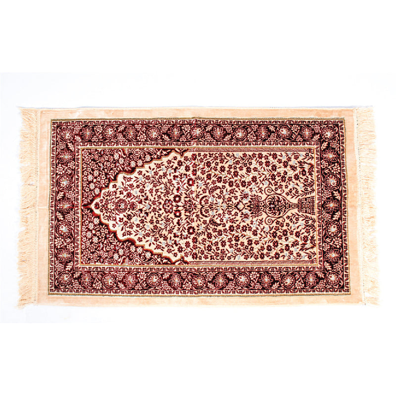 Islamic Prayer Rug Velvet - Muslim Janamaz Sajada - Thick Turkish Prayer Mat Carpet for Men Women -  Great Ramadan Gift - Floral Rose