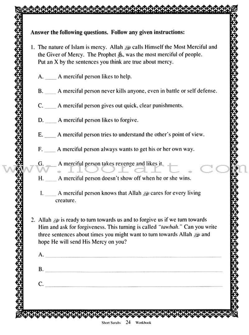 Short Surahs Workbook