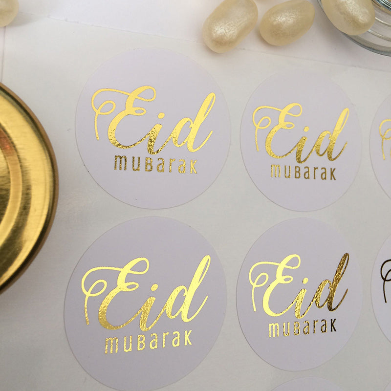 Eid Mubarak Foil Stickers - Gold