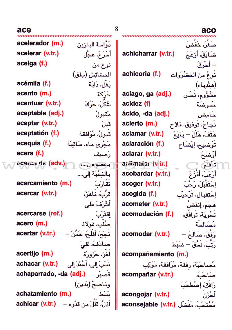 School Dictionary: Spanish-Arabic - Diccionario Escolar: Español - Árabe القاموس المدرسي