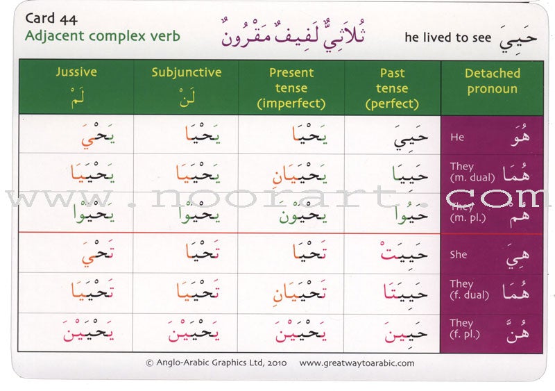 Gateway to Arabic Verb Conjugation Flashcards - Set One: Form One Verbs (50 Double-Sided Cards)