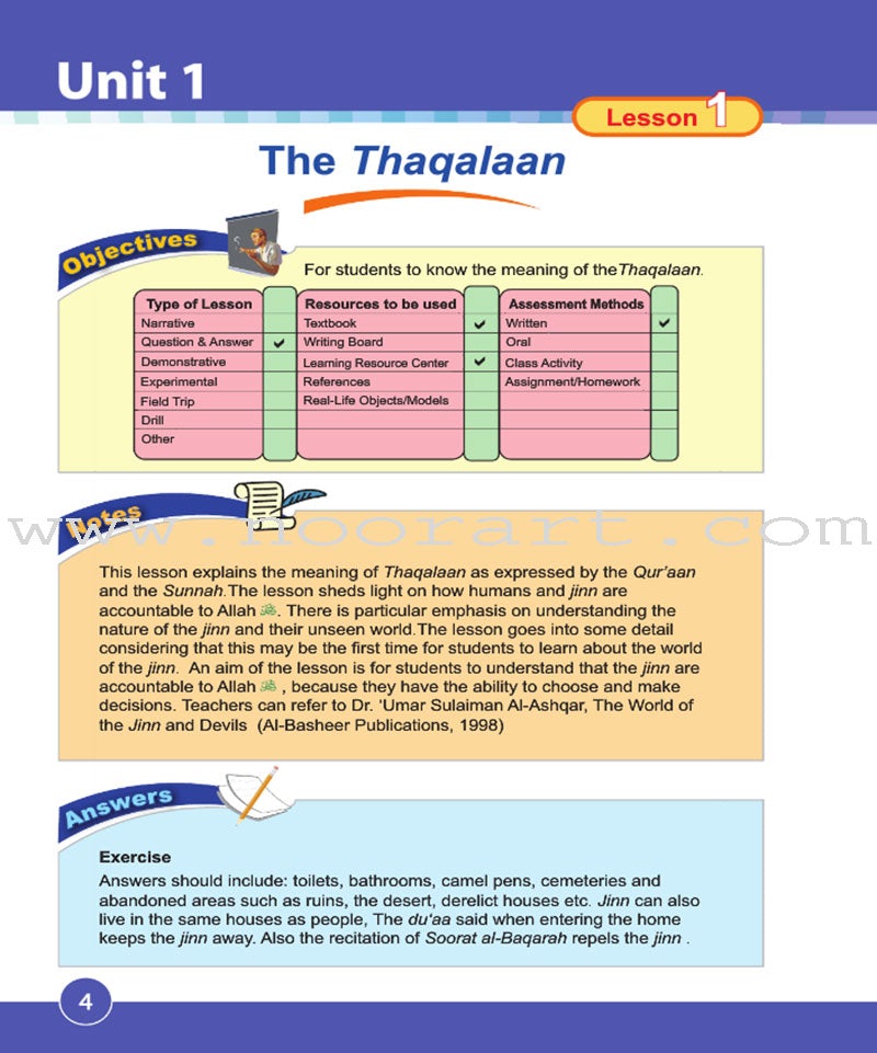 ICO Islamic Studies Teacher's Manual: Grade 4, Part 1