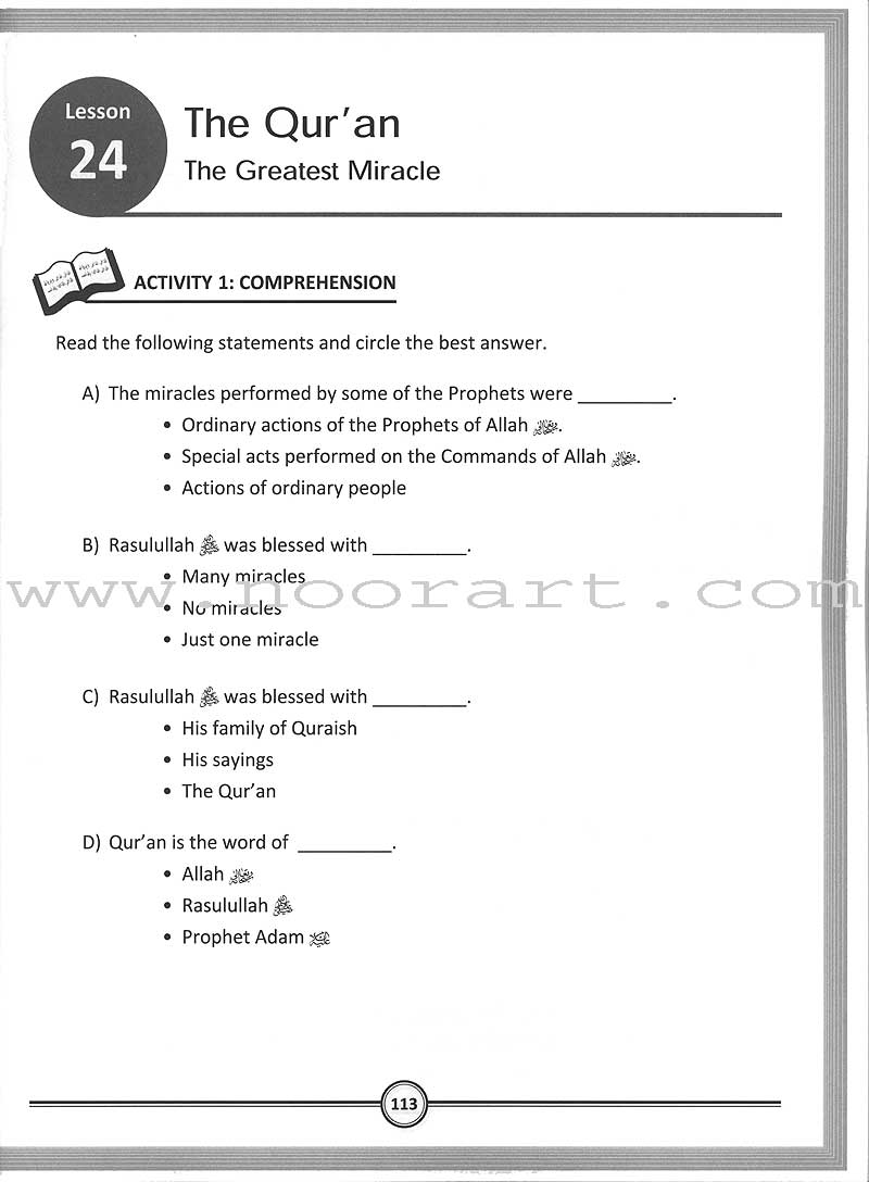 Sirah of Our Prophet(s) (a Mercy to Mankind) Workbook: Level 6