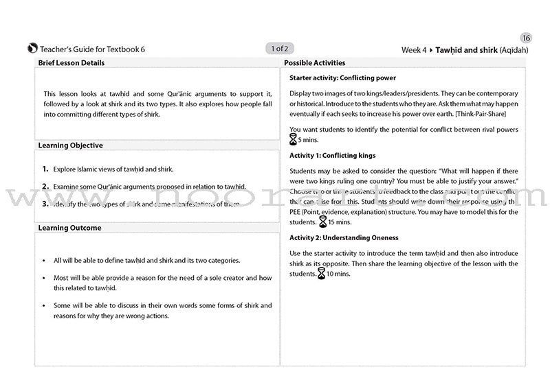 Safar Teacher's Guide for Islamic Studies: Level 6