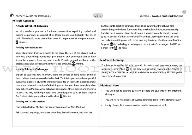 Safar Teacher's Guide for Islamic Studies: Level 6