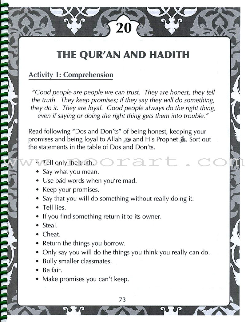 The Wisdom of Our Prophet (s) Workbook: Grade 4