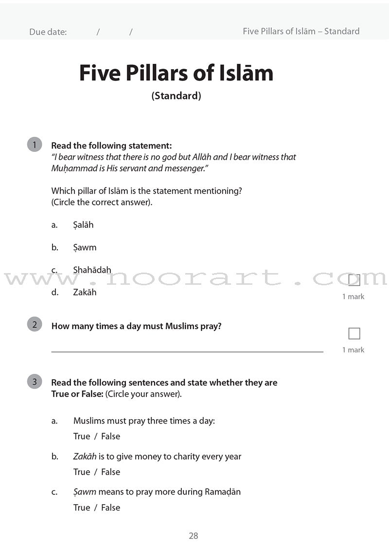 Safar Islamic Studies Workbook: Level 2