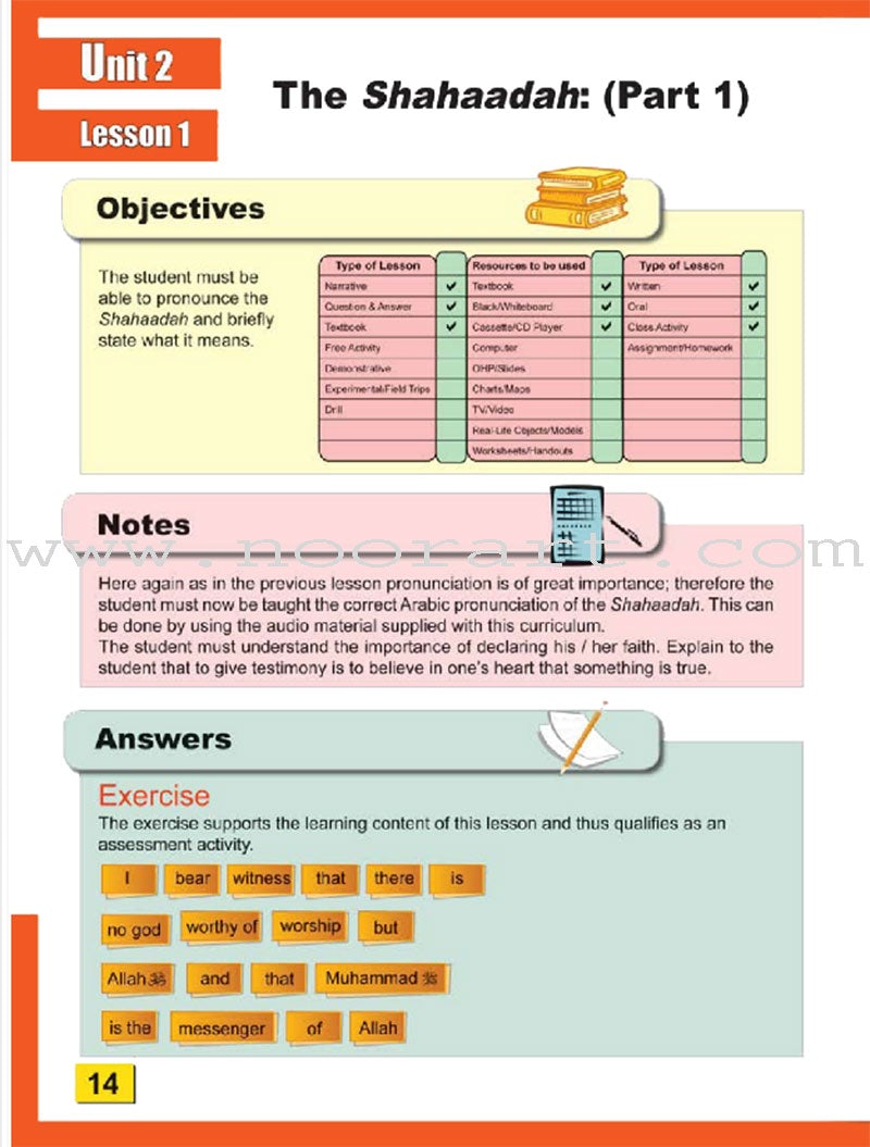 ICO Islamic Studies Teacher's Manual: Grade 1, Part 1