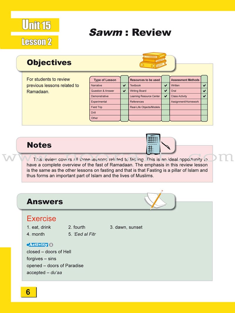 ICO Islamic Studies Teacher's Manual: Grade 1, Part 2