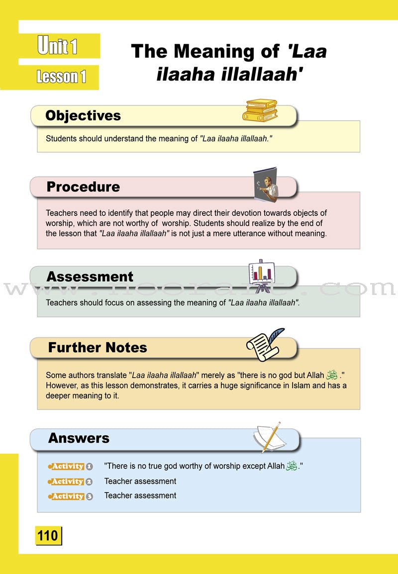 ICO Islamic Studies Teacher's Manual: Grade 2, Part 1