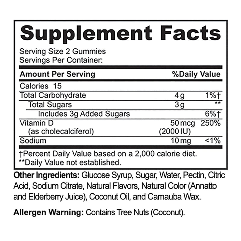 Halal Vitamin D3 2000IU Gummies (90 Gummies)